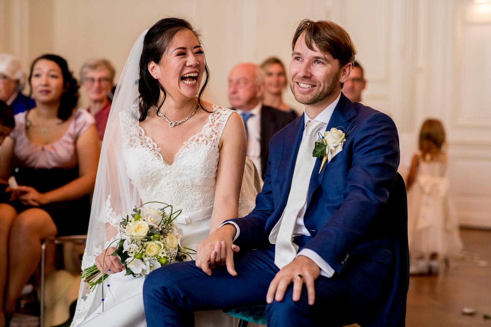 Emotie tijdens trouwceremonie Het Spaansche Hof Den Haag