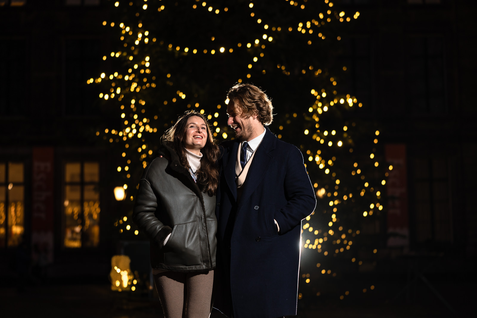 Royal Christmas Market Lange Voorhout The Hague Engagement Session Couple fun